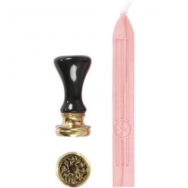 Wax Seal Set, light red, D: 17 mm, 1 set [HOB-270286]