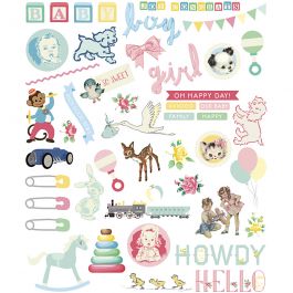 Gift Tags, baby, size 15-125 mm, 120 g, 48x2 pc/ 1 pack [HOB-27074]