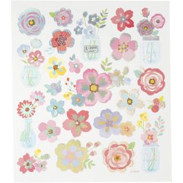 Stickers, spring flowers, 15x16,5 cm, 1 sheet [HOB-27193]