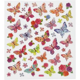 Stickers, butterflies, 15x16,5 cm, 1 sheet [HOB-27195]