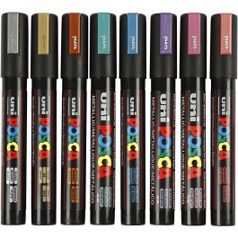 Posca Marker, metallic colours, no. PC-5M, line 2,5 mm, medium, 8 pc/ 1 pack [HOB-276901]