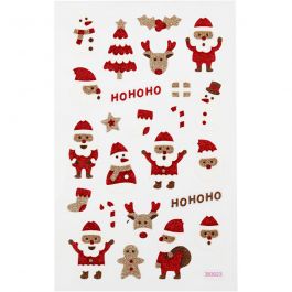 Glitter Stickers, Santas, sheet 10x16 cm, 1 sheet [HOB-280013]