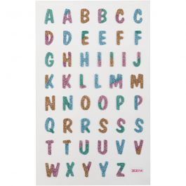 Glitter Stickers, Letters, sheet 10x16 cm, 1 sheet [HOB-280017]