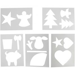Christmas-Shaped Template, white, A4, 210x297 mm, 5 ass sheets/ 1 pack [HOB-28203]