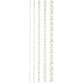 Half Pearls, size 2-8 mm, white, 140mixed