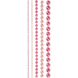 Half Pearls, size 2-8 mm, pink, 140mixed