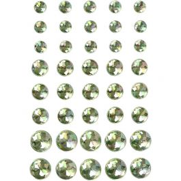 Rhinestones, size 6+8+10 mm, green, 40mixed