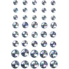 Rhinestones, size 6+8+10 mm, blue, 40mixed