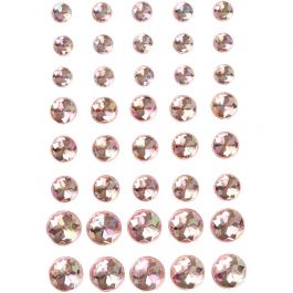 Rhinestones, size 6+8+10 mm, pink, 40mixed