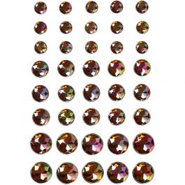 Rhinestones, size 6+8+10 mm, brown, 40mixed