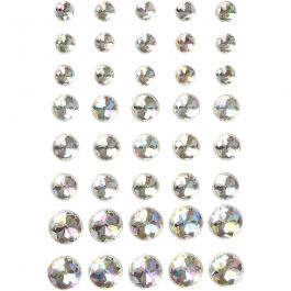 Rhinestones, size 6+8+10 mm, crystal, 40mixed