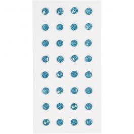 Rhinestones, light blue, D: 8 mm, 32 pc/ 1 pack [HOB-283808]