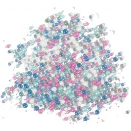 Mini Glass beads, size 0,6-0,8+1,5-2+3 mm, 600 g/ 1 tub [HOB-28395]
