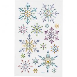 Diamond stickers, snowflakes, 15x16,5 cm, 1 sheet [HOB-284033]