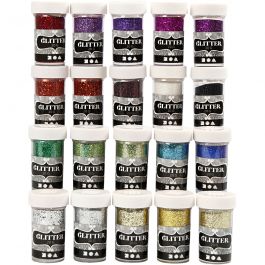 Glitter - Assortment, asstd colours, 20x20g