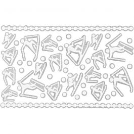 Foam Stickers, size 5-30 mm, sheet 9x14 cm, white, skiers, 1sheet