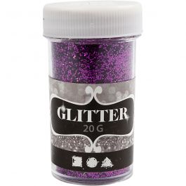 Glitter, D: 35 mm, H: 60 mm, purple, 20g