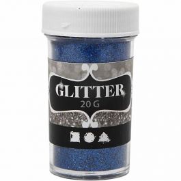 Glitter, D: 35 mm, H: 60 mm, blue, 20g