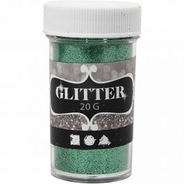 Glitter, green, H: 60 mm, D: 35 mm, 20 g/ 1 tub [HOB-284287]