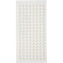 Half Pearls, white, D: 5 mm, 144pcs