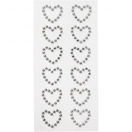 Rhinestone hearts, size 23x21 mm, 12pcs