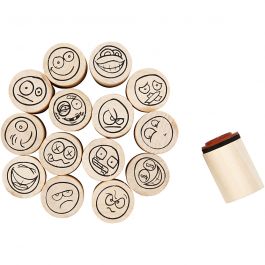 Deco Art Stamps, D: 20 mm, H: 26 mm, smiley, 15mixed