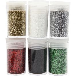 Glitter, assorted colours, 6x5 g/ 1 pack [HOB-28588]