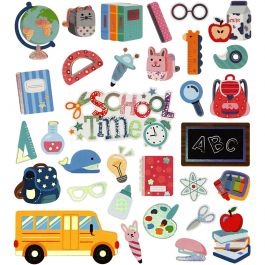 Stickers, back to school, 15x16,5 cm, 1 sheet [HOB-29062]