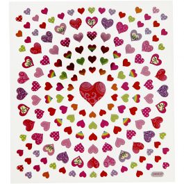Stickers, small hearts, 15x16,5 cm, 1 sheet [HOB-29064]