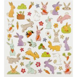 Stickers, easter bunny, 15x16,5 cm, 1 sheet [HOB-29065]