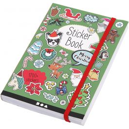 Sticker Book, christmas motifs, size 11,5x17 cm, thickness 1,5 cm, 1 pc, 76 sheet [HOB-29070]