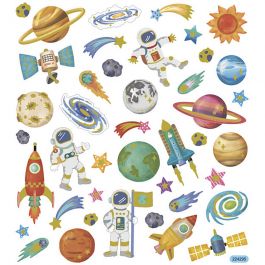 Stickers, space, 15x16,5 cm, 1 sheet [HOB-29078]