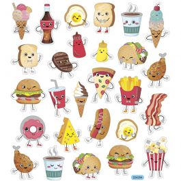 Stickers, fast food, 15x16,5 cm, 1 sheet [HOB-29079]