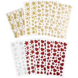 Glitter Stickers, 10x24+12x18,5 cm, 8 sheet/ 1 pack [HOB-29113]