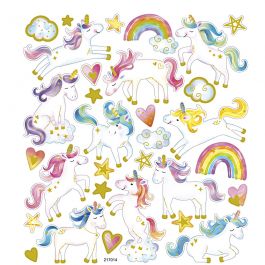 Stickers, unicorn, 15x16,5 cm, 1 sheet [HOB-29121]