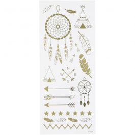 Stickers, gold, Native American, 10x24 cm, 1 sheet [HOB-29145]