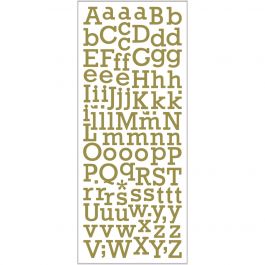 Glitter Stickers, gold, letters, 10x24 cm, 1 sheet [HOB-29154]