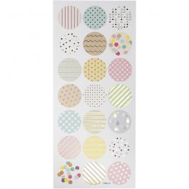 Stickers, pastels, 10x23 cm, 1 sheet [HOB-29159]