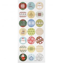 Stickers, christmas embroidery, 10x23 cm, 1 sheet [HOB-29162]