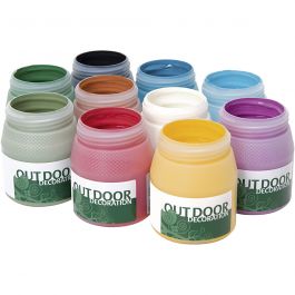 Outdoor Paint, assorted colours, 10x250 ml/ 1 pack [HOB-641100]