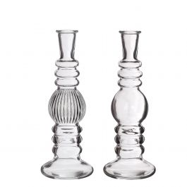 Candle Holder Florance Transparent H: 23 x Ø8,5 cm (6 Pcs) [IFS-29900]