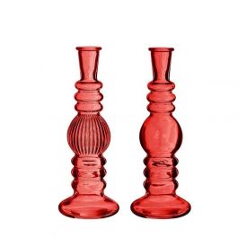 Candle Holder Florance Red H: 23 x Ø8,5 cm (6 Pcs) [IFS-29907]