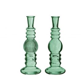 Candle Holder Florance Green H: 23 x Ø8,5 cm (6 Pcs) [IFS-29908]