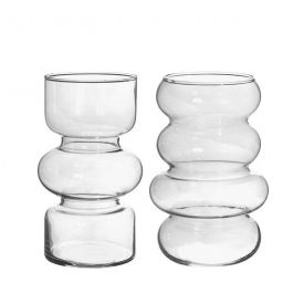 Flower Vase Ø10 cm H: 18 cm Transparent (6 Pcs) [IFS-29920]