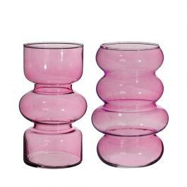 Flower Vase Ø10 cm H: 18 cm Pink (6 Pcs) [IFS-29921]