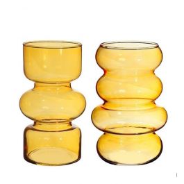Flower Vase Ø10 cm H: 18 cm Ochre (6 Pcs) [IFS-29922]