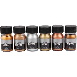 Art Metalic Paint, metallic colours, 6x30 ml/ 1 pack [HOB-30696]