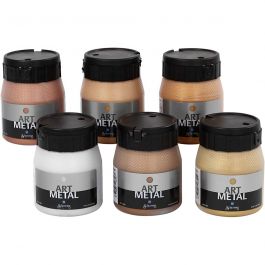Art Metalic Paint, metallic colours, 6x250 ml/ 1 pack [HOB-30709]