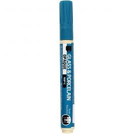 Glass & Porcelain Pens, turquoise, line 2-4 mm, opaque, 1 pc [HOB-31323]