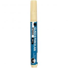 Glass & Porcelain Pens, cream, line 2-4 mm, opaque, 1 pc [HOB-31325]